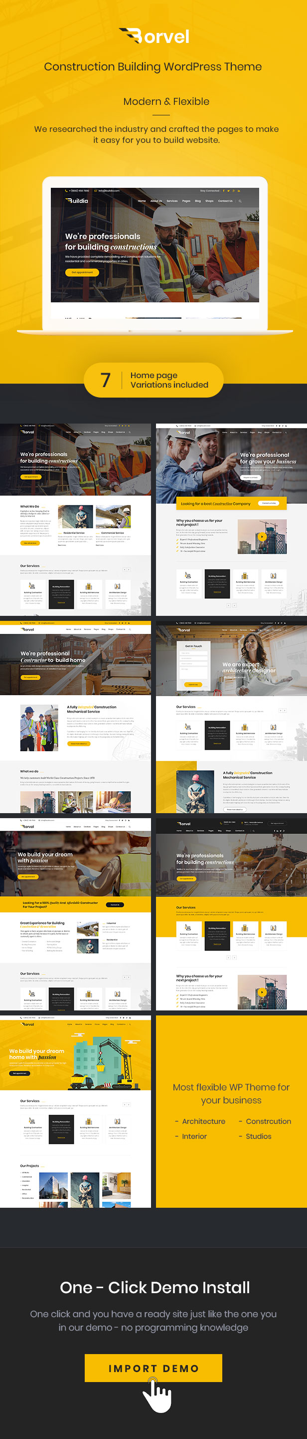 Borvel - Construction Building Company WordPress Theme - 1