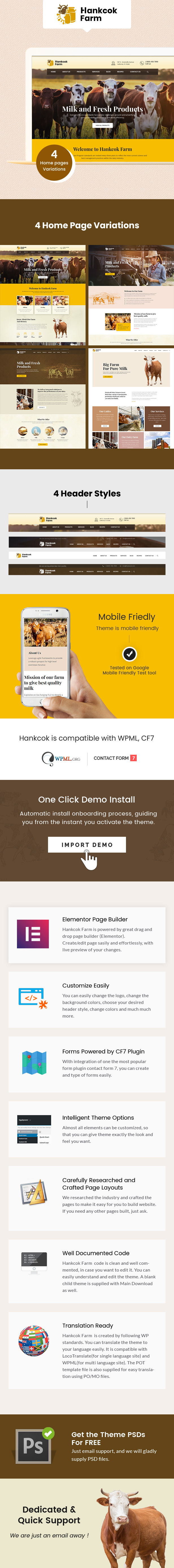 Hankcok - Dairy Farm WordPress Theme - 1